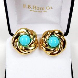 18k & Turquoise Earrings By Effedue